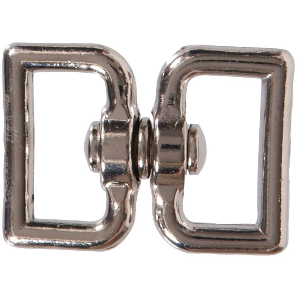 1 x 2 in. Double Swivel with Strap Eyes in Nickel Plated (10-Pack) - Hercitys