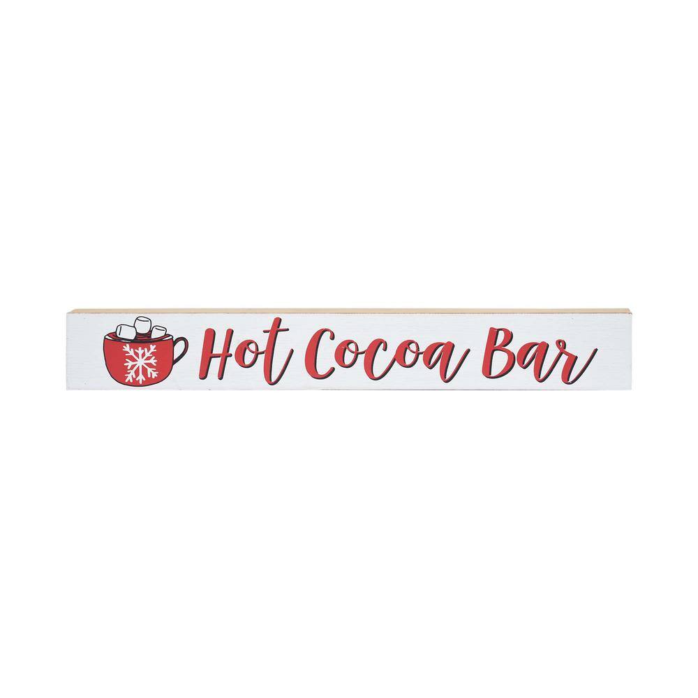 2.5 in. Wood Hot Cocoa Bar Sign Christmas Tabletop Sign - Hercitys