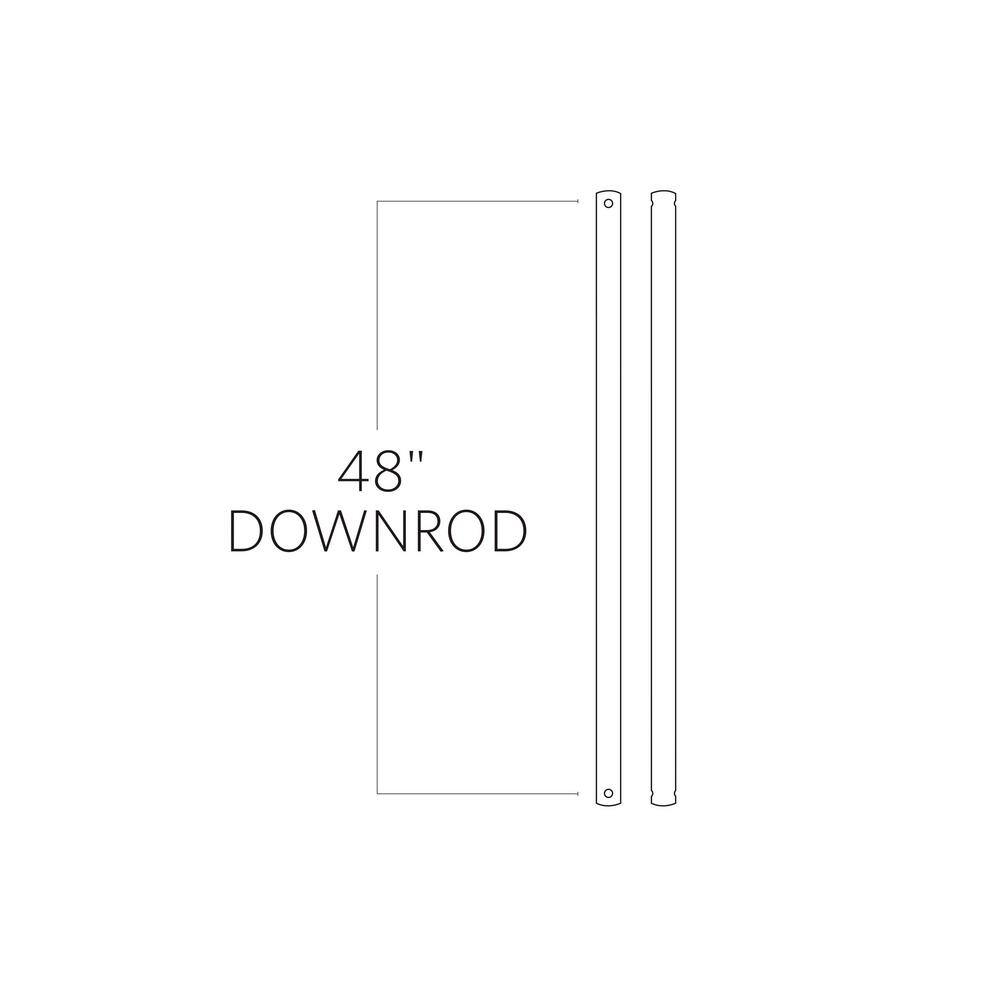 48 in. Brushed Steel Extension Downrod, 1/2 in. Inside Diameter - Hercitys