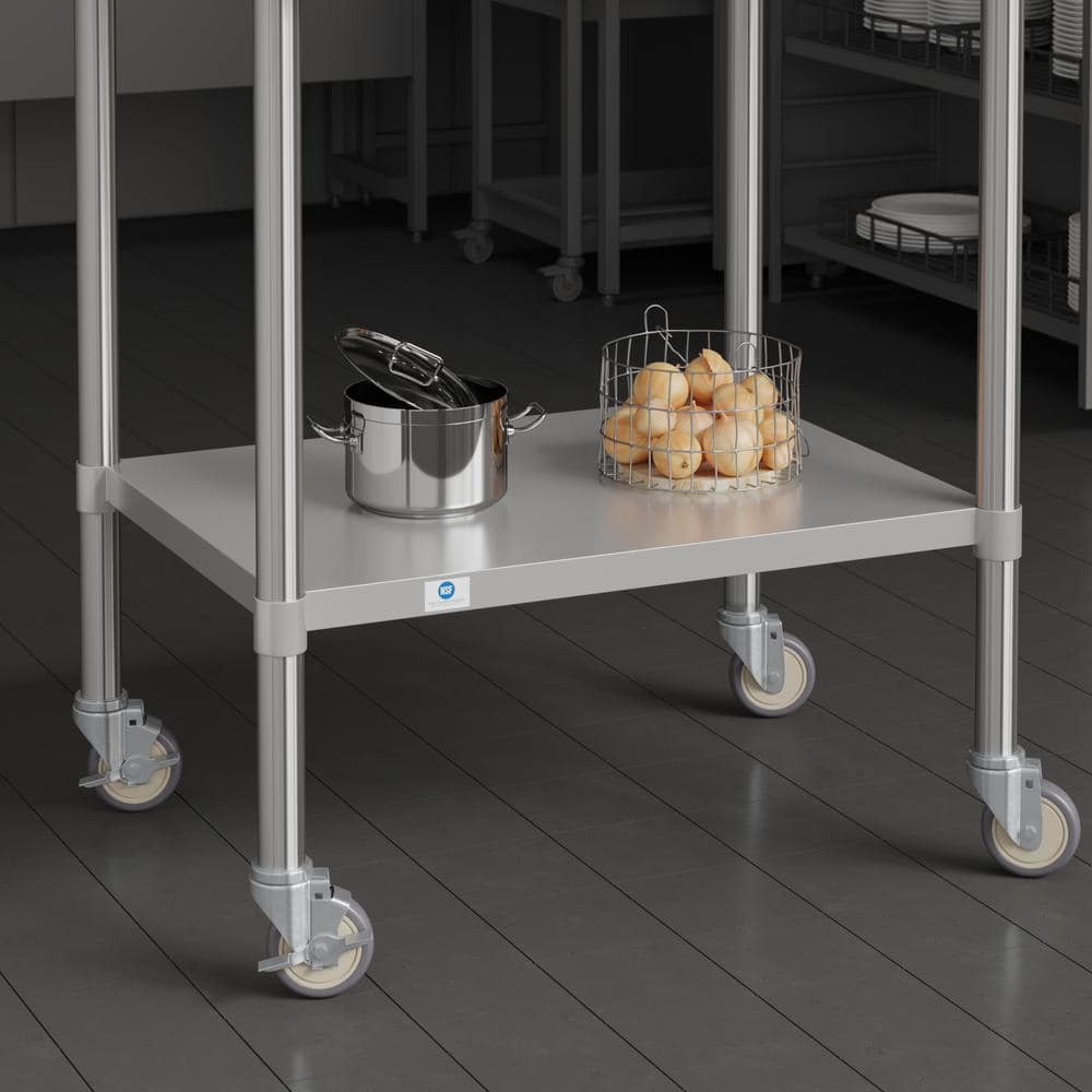 4 in. Stainless Steel Kitchen Prep Table Caster Wheels Set of 4 - Hercitys