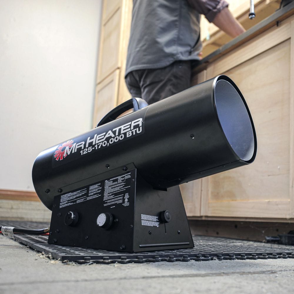 125,000 BTU Forced Air Propane Outdoor Space Heater with Quiet Burner Technology (3,000 sq. ft. Heating Area) - Hercitys