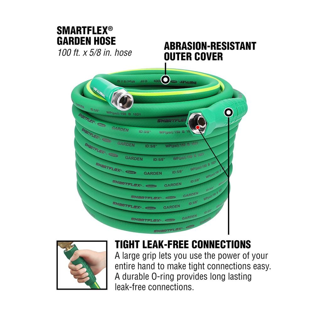 5/8 in. x 100 ft. Garden Hose with 3/4 in. GHT Ends - Hercitys
