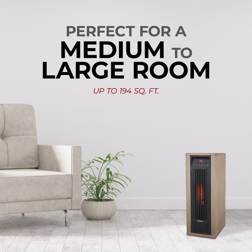 24″ 1000/1500W Digital 6 Tube Infrared Heater with Remote - Hercitys