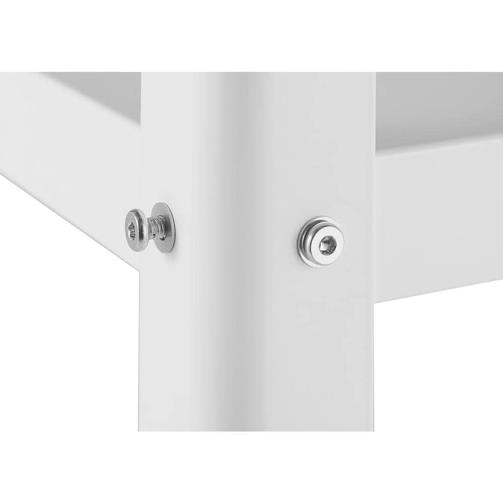 3-Tier Metal Utility Cart with Wheels in White - Hercitys