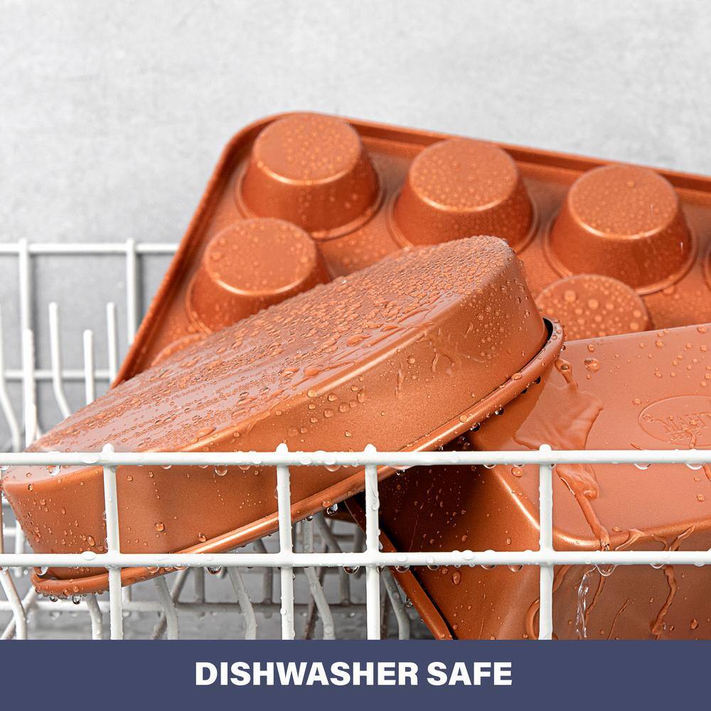 5-Piece Aluminum Ti-Ceramic Nonstick Ultimate Bakeware Set in Copper - Hercitys