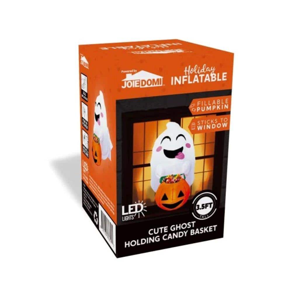 4.5 White FT Halloween Inflatable Flying Ghost Made of Polyester - Hercitys