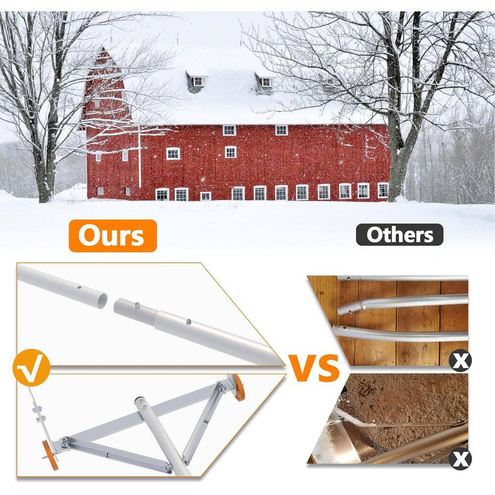 2 in 1-Combo Pack 252 in. Aluminum Telescoping Handle Roof Rake Snow Removal System - Hercitys