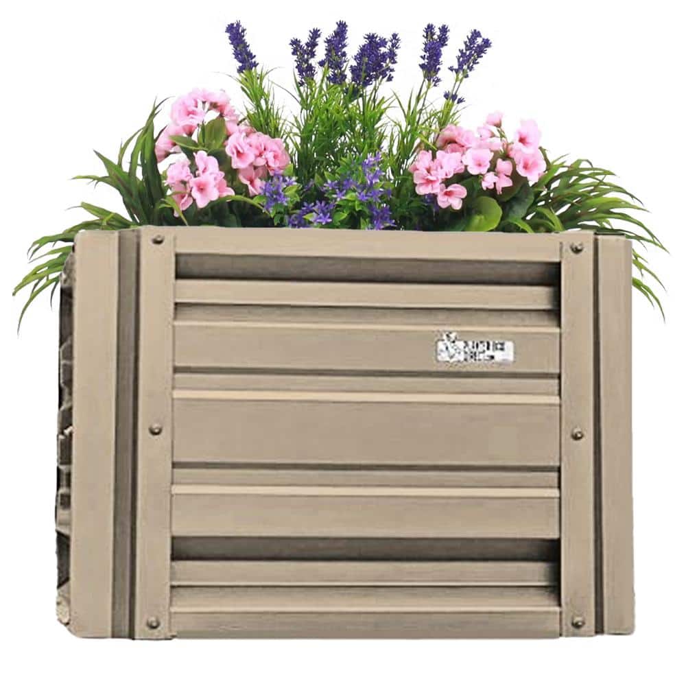 24 inch by 24 inch Square Clay Metal Planter Box - Hercitys