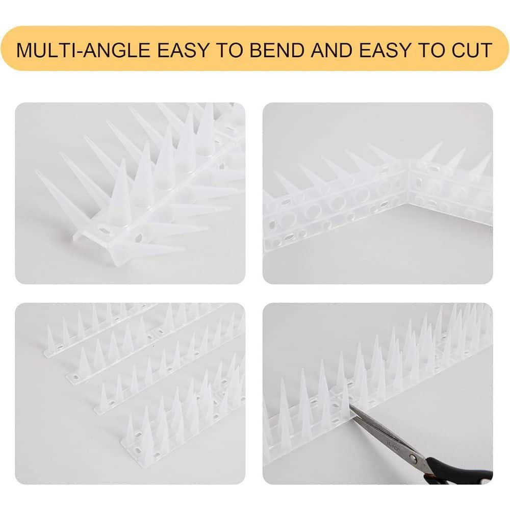 12. 5 in. Plastic Bird Spikes 14.7 ft. Coverage Frosted White - Hercitys