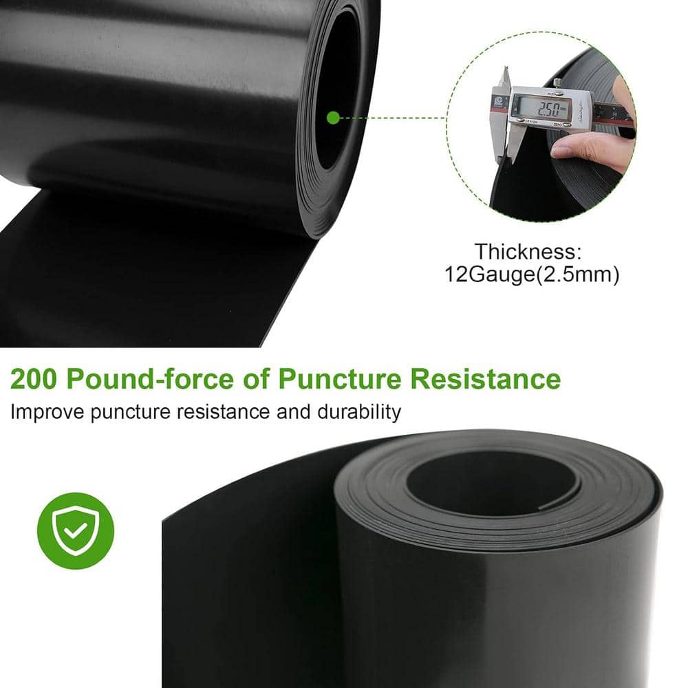 10 in. W x 150 ft. L Black Recycled Flexible HDPE Coiled Terrace Board Landscape Edging Against Invading Weeds - Hercitys