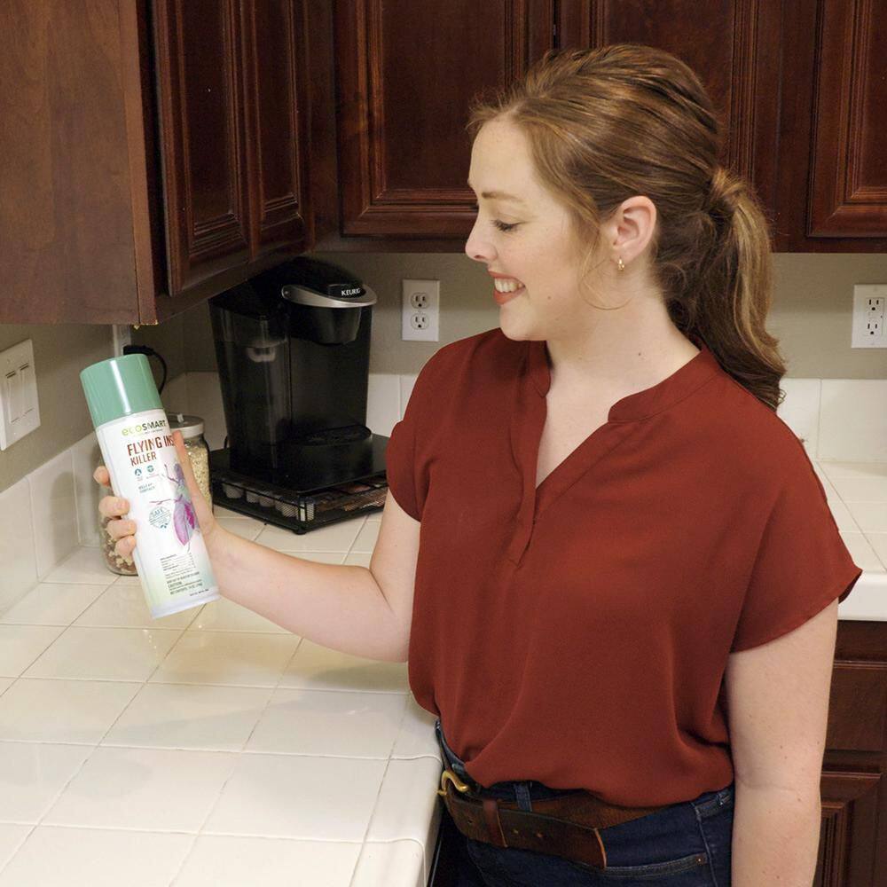 14 oz. Natural Flying Insect Killer with Plant-Based Rosemary and Peppermint Oil, Aerosol Spray Can (2-Pack) - Hercitys