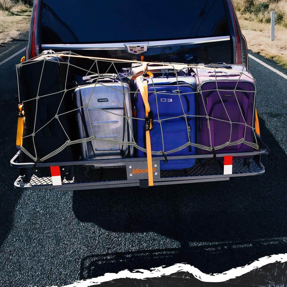 20 in. x 36 in. Heavy-Duty Gray Bungee Cargo Net – Stretches to 42 in. x 74 in. - Hercitys