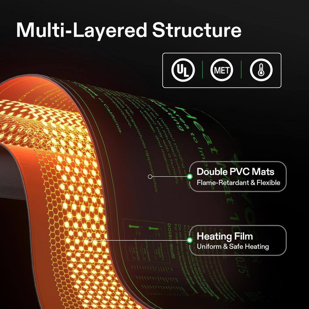 10 in. x 20.75 in. Durable Waterproof Seedling Heat Mat (4-Pack) - Hercitys