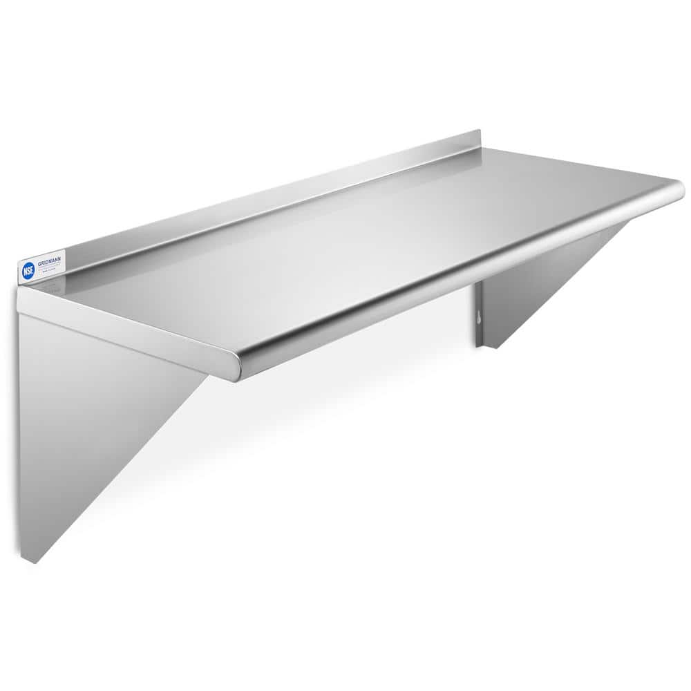 18 in. x 24 in. x 18.5 in. Stainless Steel Wall-Mount Garage Wall Shelf with Brackets - Hercitys