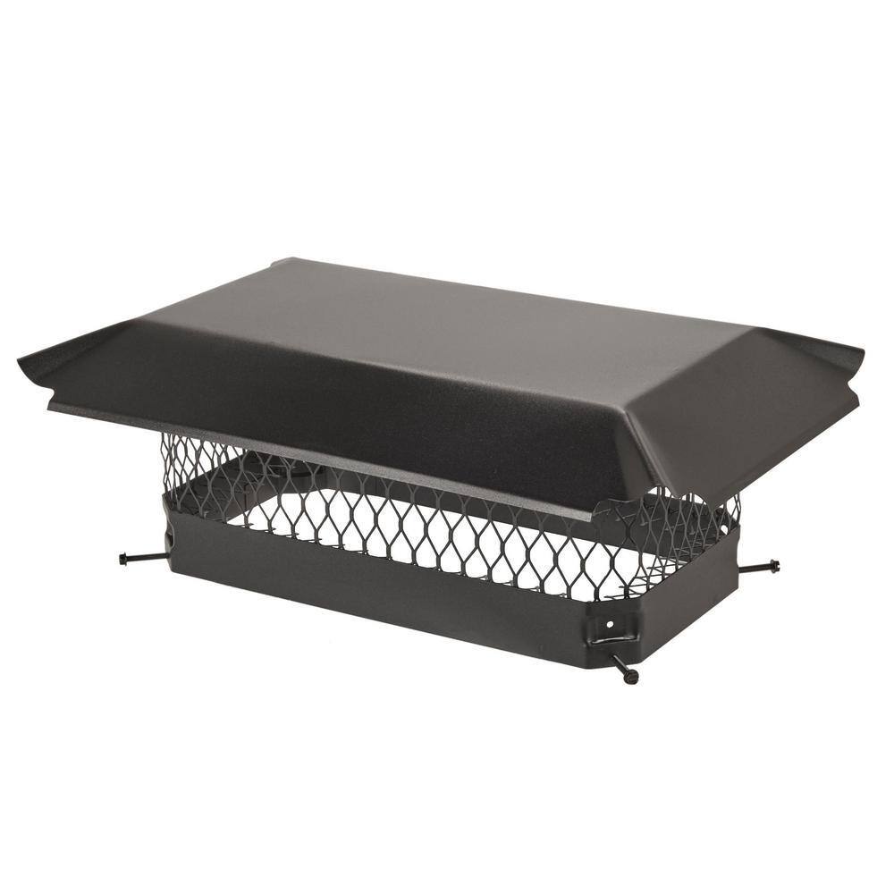 18 in. x 9 in. Bolt-On Single Flue Chimney Cap in Black Galvanized Steel - Hercitys