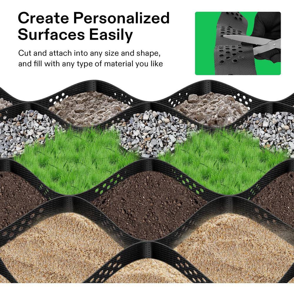 108 in. x 204 in. Rectangular 3 in. Depth Plastic HDPE Geo Cell Ground Grid Paver (1885 lbs./sq. ft.） - Hercitys