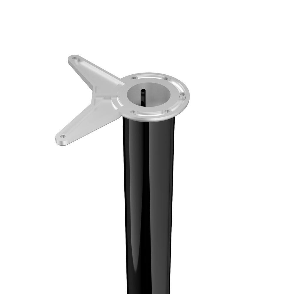 34 1/4 in. (870 mm) Black Metal Round Table Leg with Leveling Glide - Hercitys