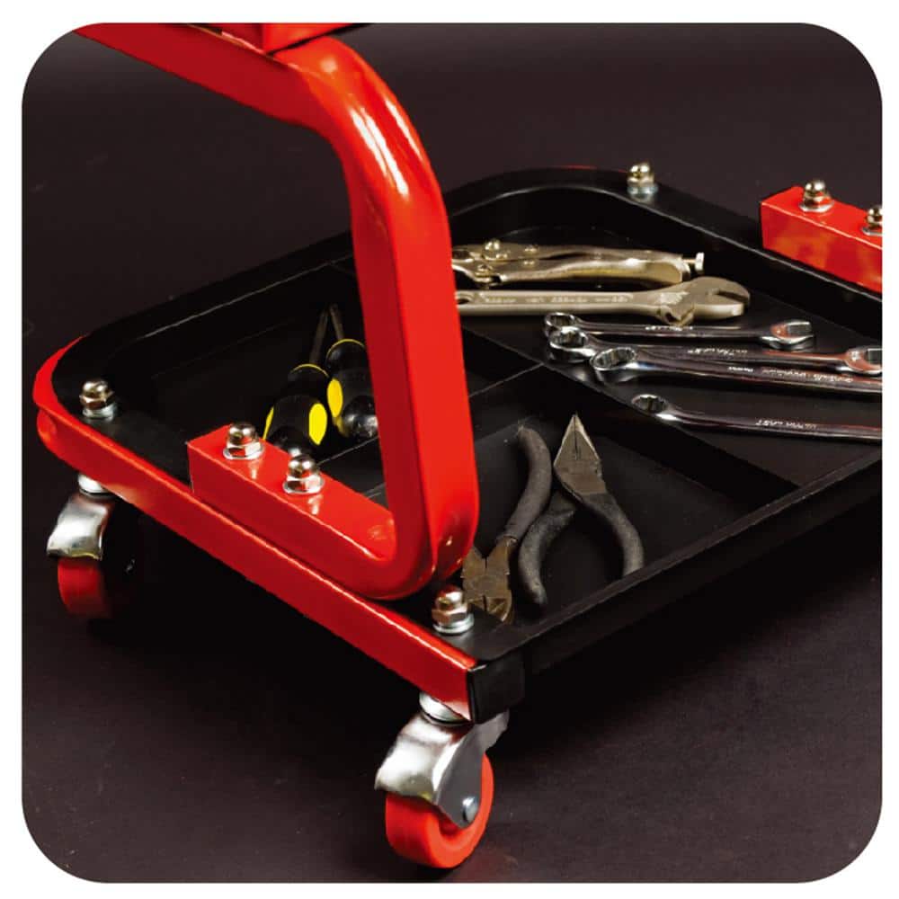 250 lbs. 14.4 in. L Rolling Mechanic Creeper Seat with Tool Tray - Hercitys