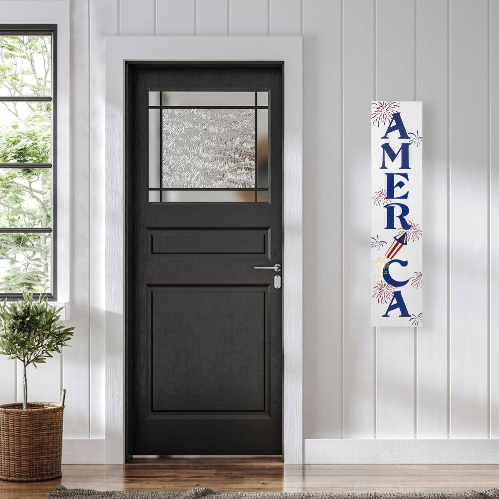 36 in. Patriotic in. America in. Fireworks Wooden Porch Board Sign Decoration - Hercitys