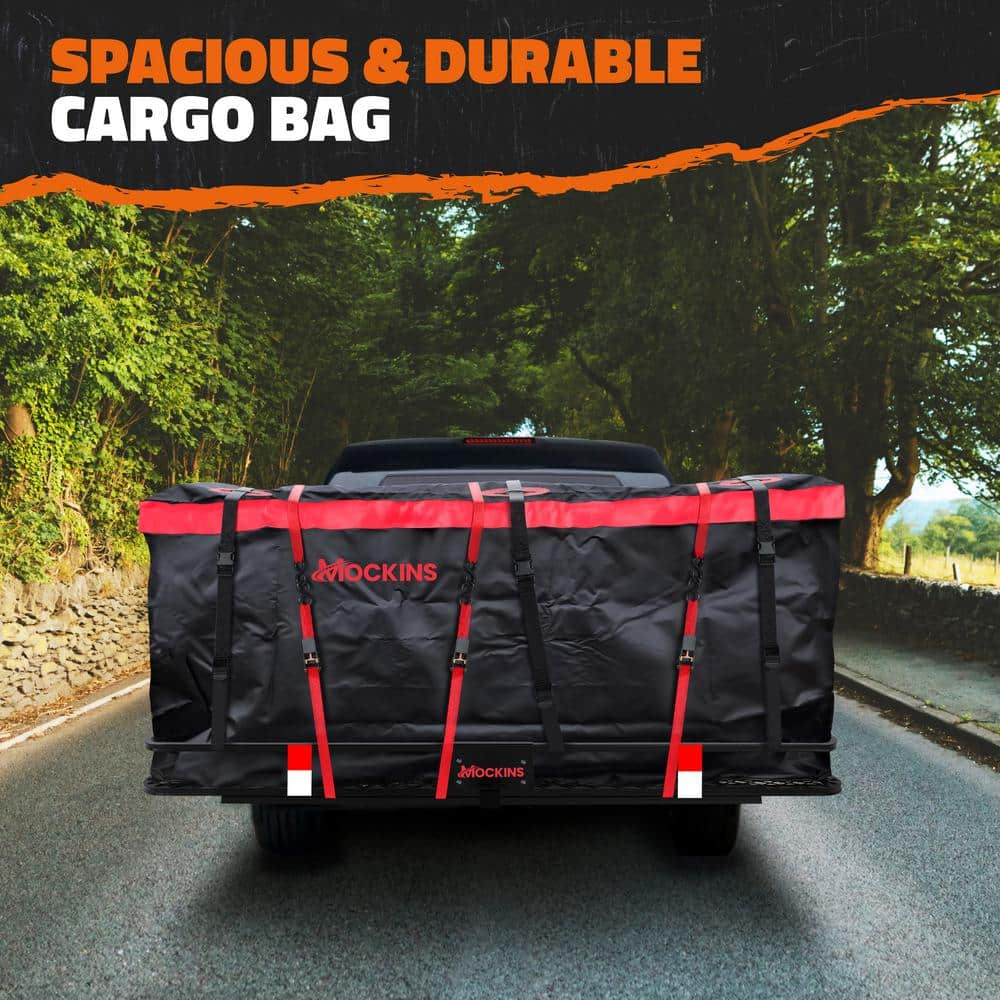 40 cu. Ft. Waterproof Cargo Carrier Bag 70 in. x 33 in. x 30 in. Hitch Bag with Lock, Straps and Carry Bag – Red - Hercitys