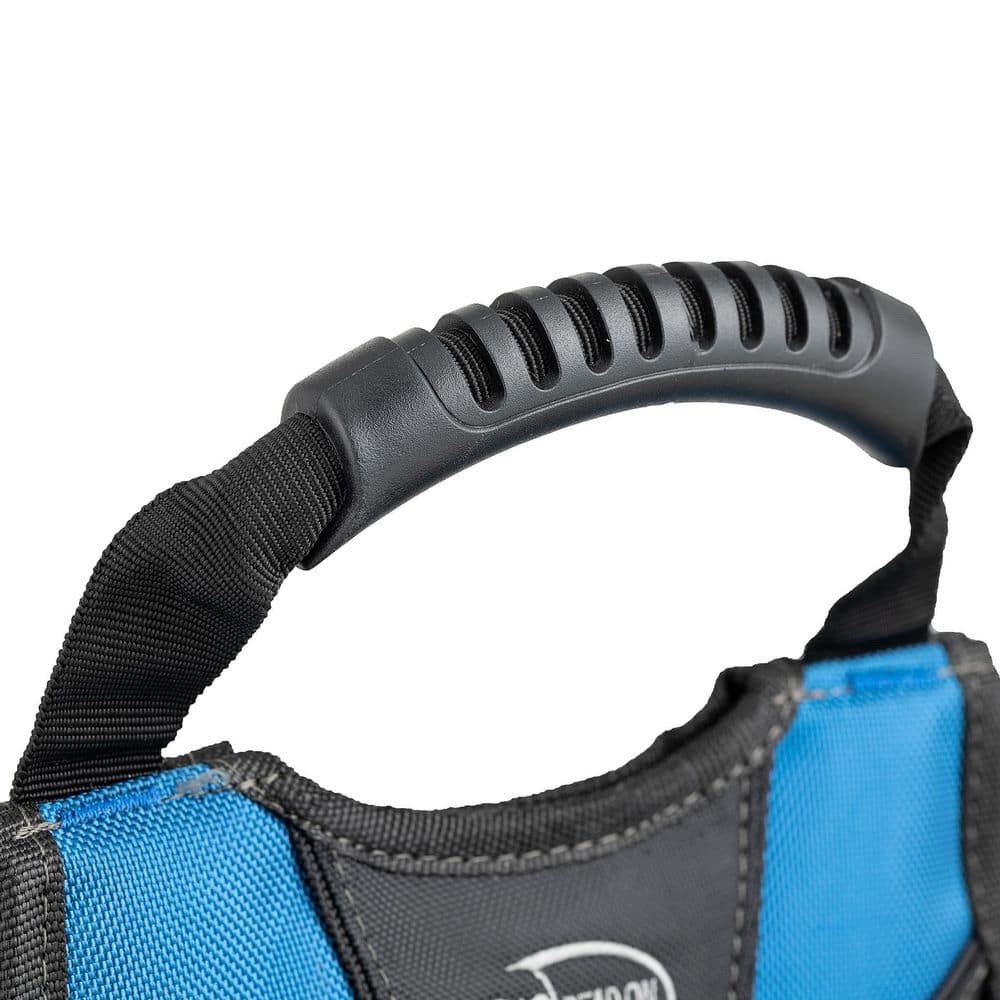 10 in. Open Top Tool Tote Utility Pouch Bag with Black Finish and 13 total pockets - Hercitys