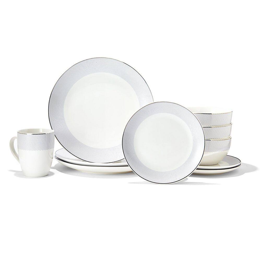 16-Piece Casual White Porcelain Dinnerware Set (Service for 4) - Hercitys