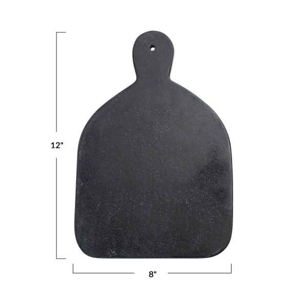 12 in. Scandinavian Black Marble Cheese/Cutting Boards with Handle - Hercitys