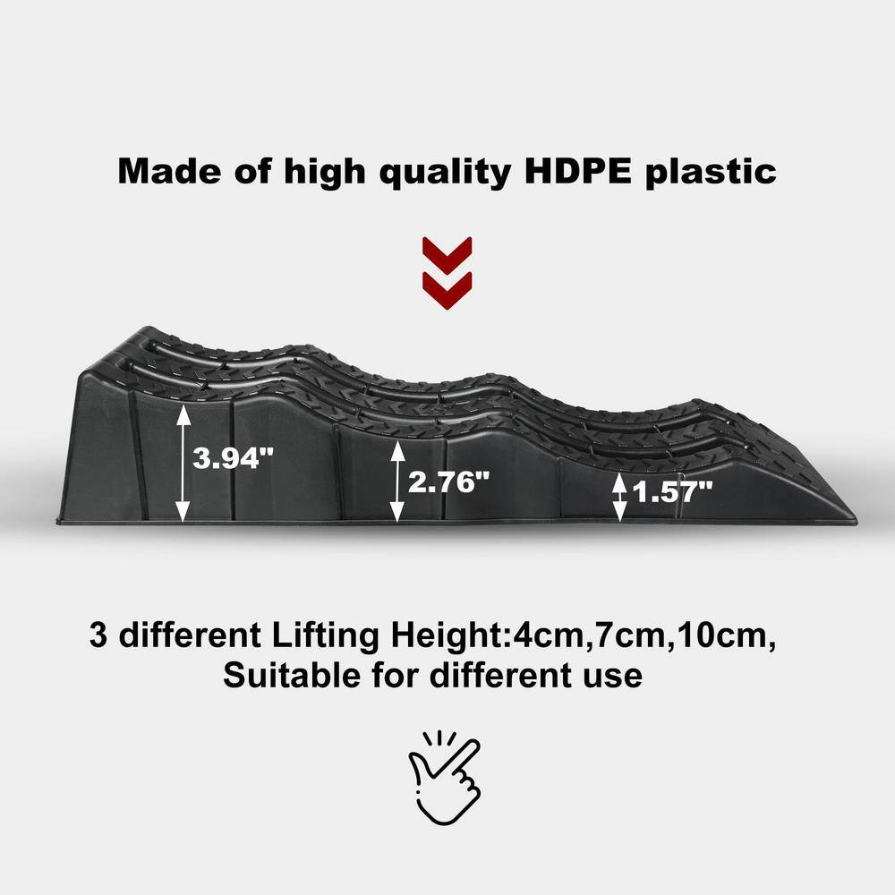 3-Ton (6,000 lbs.) 3-Height Low Profile Car Ramps (1-Pair) - Hercitys