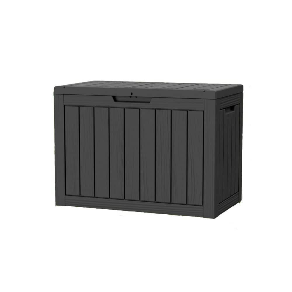 45 Gal. Black Outdoor Durable Storage Deck Box - Hercitys