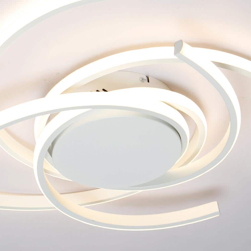 22 in. 6-Light White Dimmable Integrated LED Flush Mount Ceiling Light for Living Room Bedroom - Hercitys