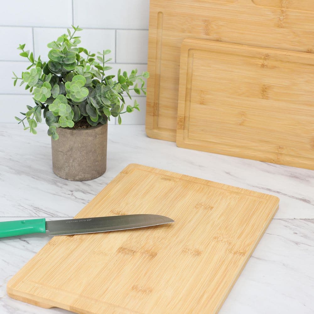 3-Piece Bamboo Cutting, Prep and Serving Boards - Hercitys