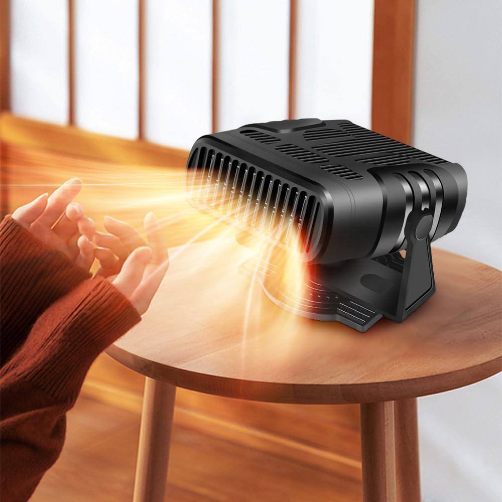 12V/120W Portable Electric Car Heater, 2025 Upgraded Fast Heating Defroster Heater, Automobile Defrost Defogger in Black - Hercitys