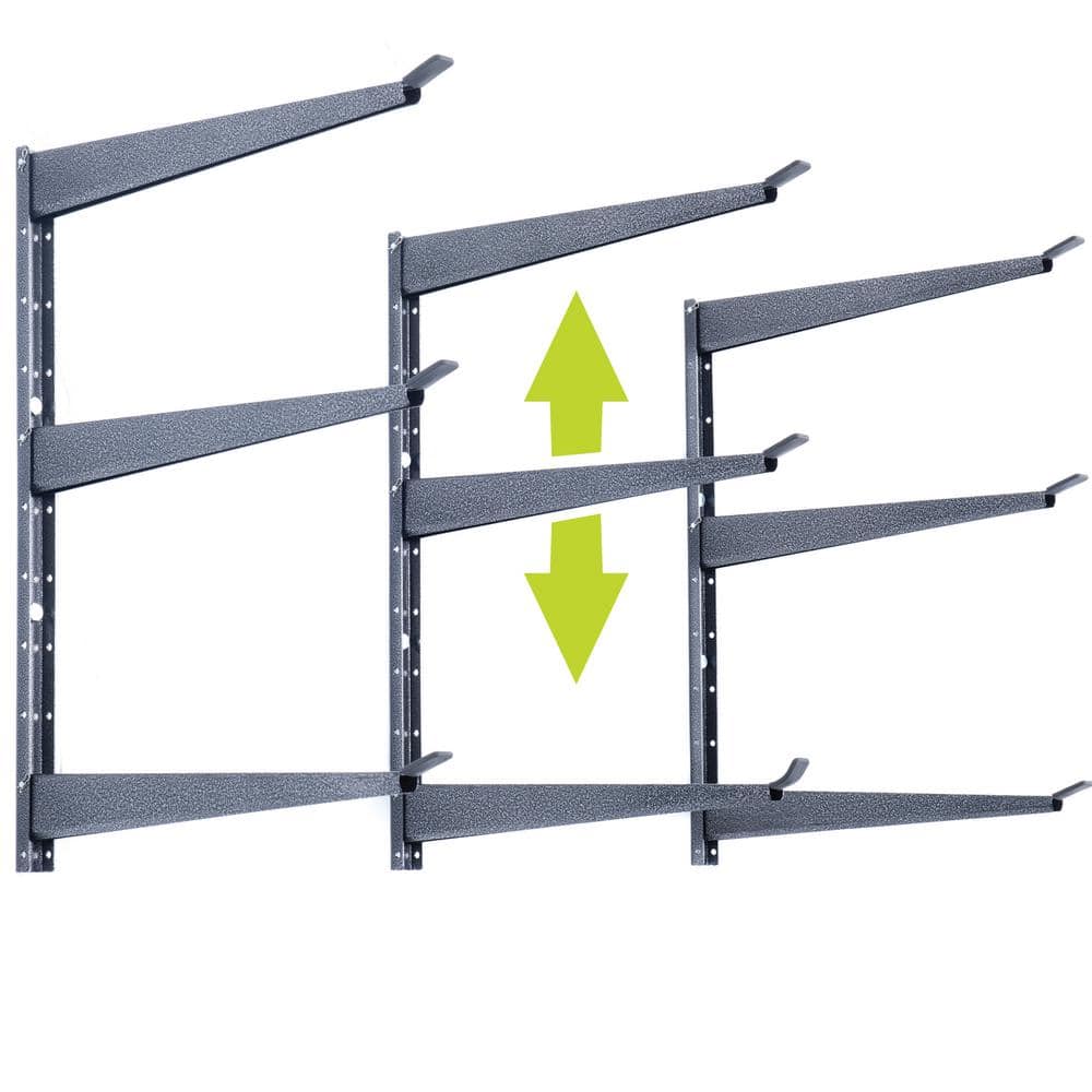 16 in. x 21 in. Heavy-Duty Wall Rack, Adjustable 3-Tier Wide Lumber Rack Holds 720 lbs. Steel Garage Wall Shelf Brackets - Hercitys