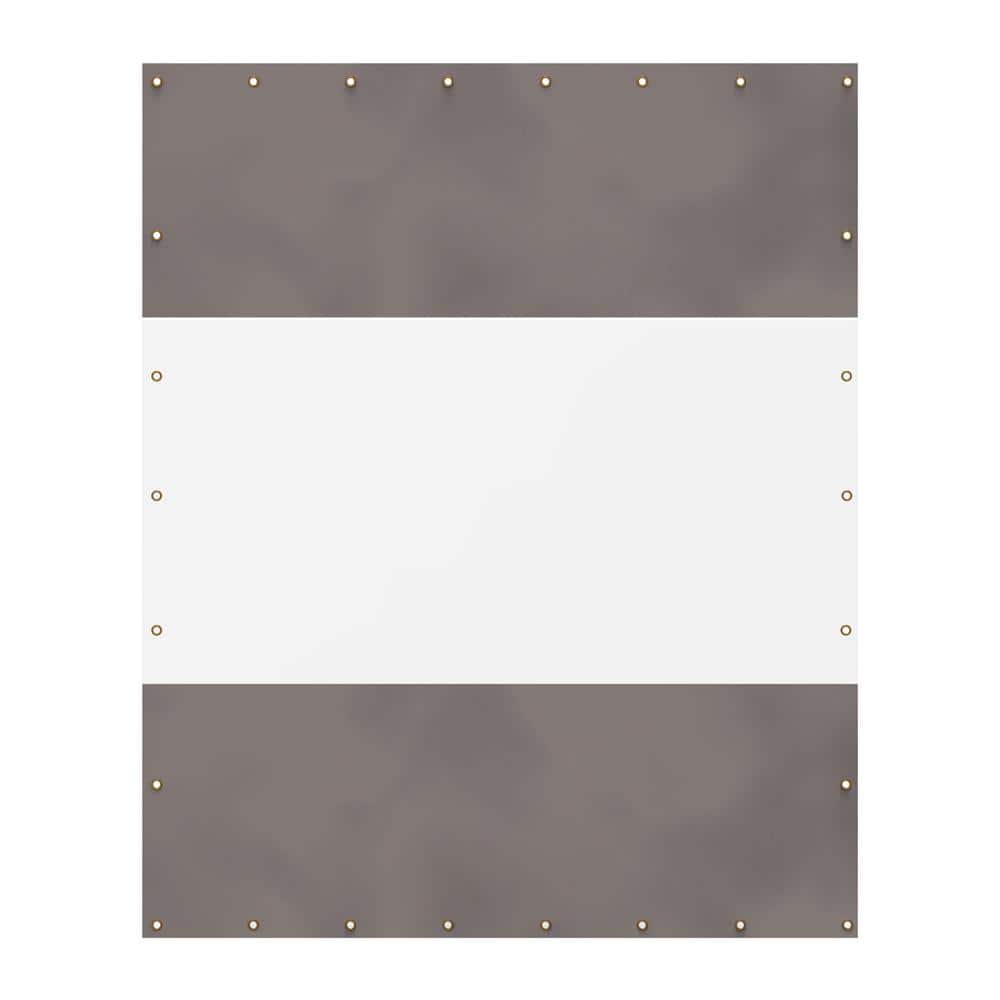 10 ft. H x 8 ft. W Gray Heavy Duty Outdoor Clear Panel Curtain Waterproof Weather Resistant for Patios, Gazebos, Pergola - Hercitys