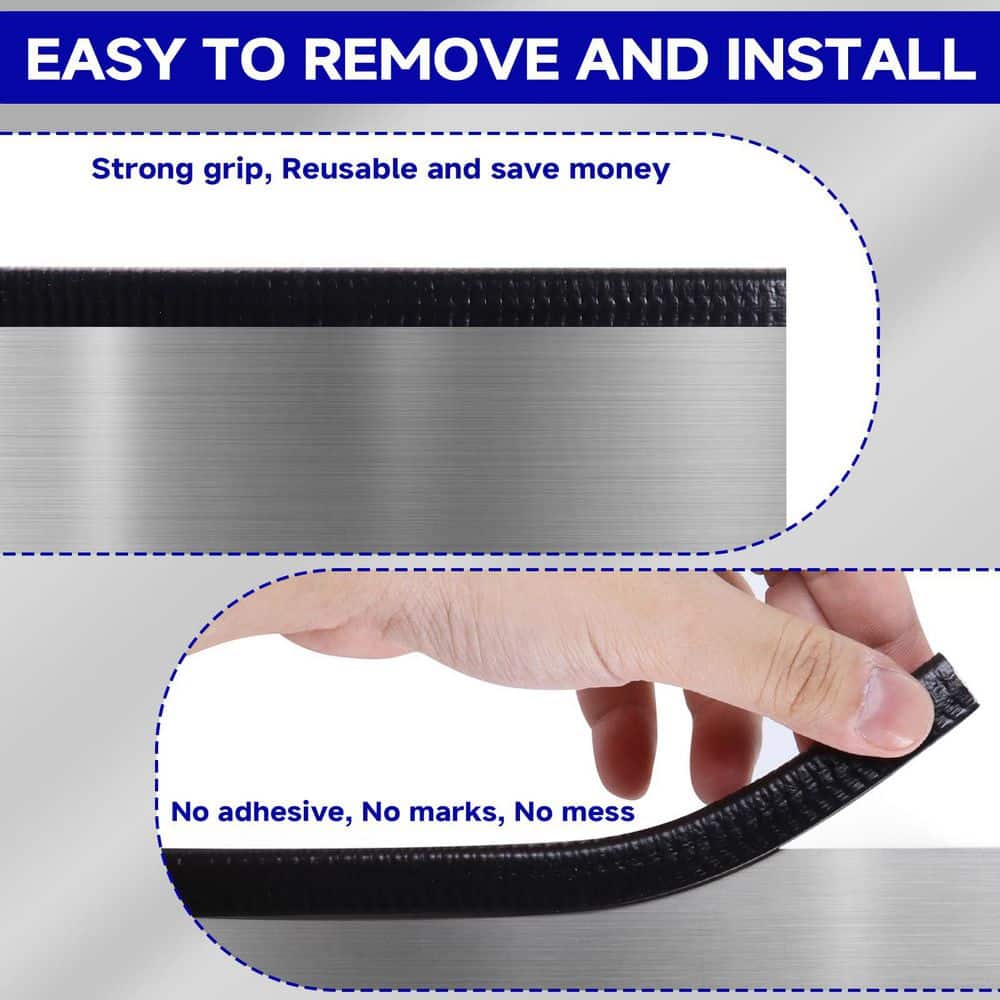 120 in. x 10 ft. x 0.5 in. x 1 in. Flexible, Durable, Easy to Install, Black with Metal Clips Edging 1-Pack - Hercitys