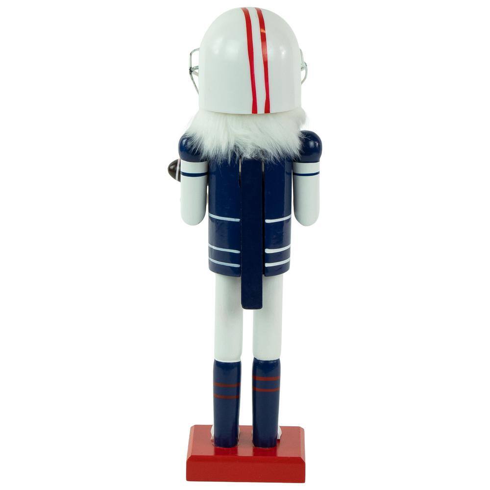 14 in. Red and White Wooden Christmas Nutcracker Football Player - Hercitys