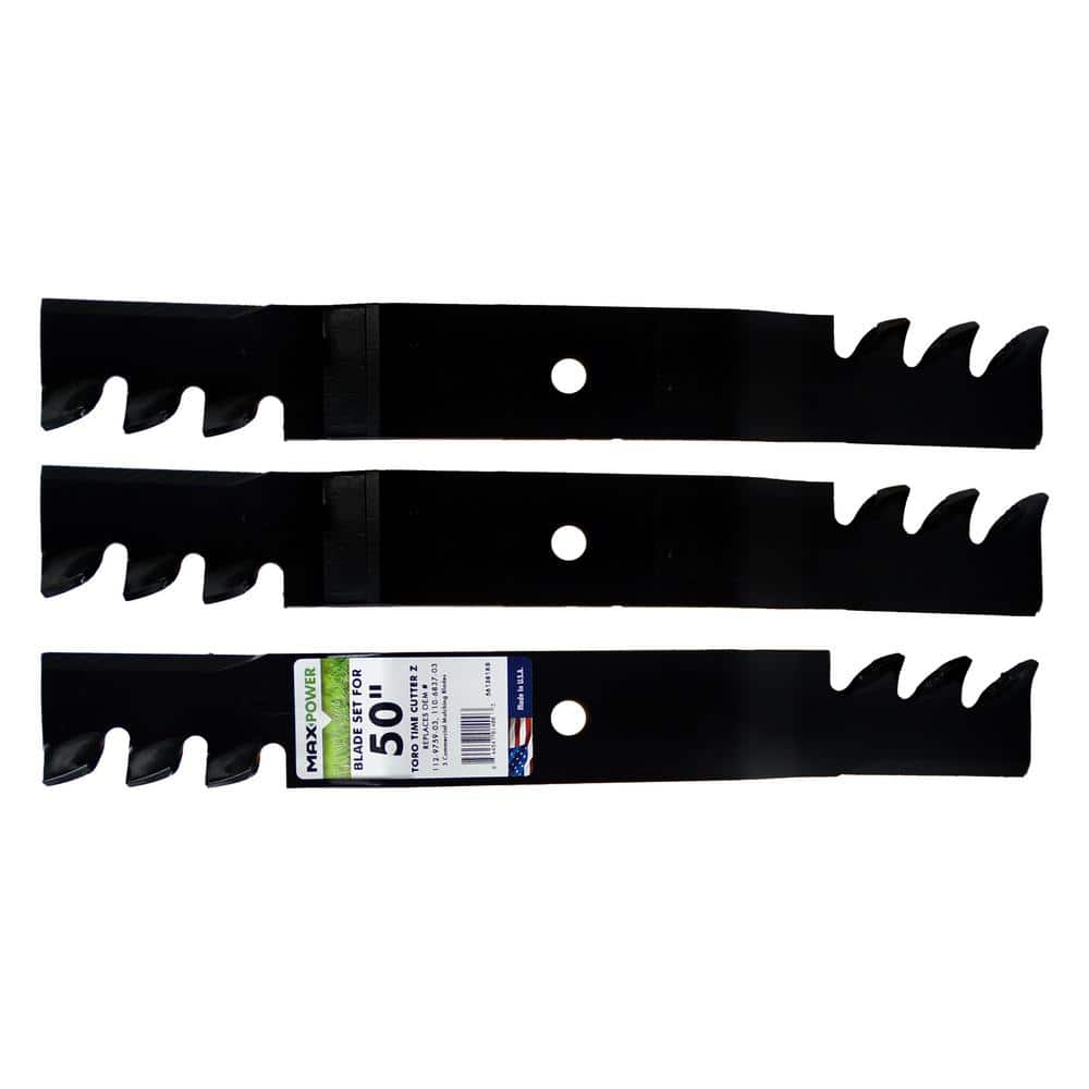 3 Blade Commercial Mulching Set for Many 50 in. Cut Toro Timecutter Z Replaces OEM #’s 110-6837-03, 112-9759 and others - Hercitys