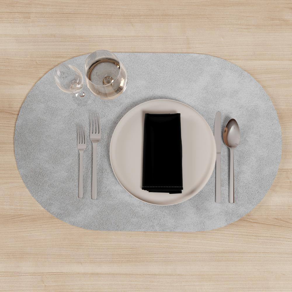 11.8 in. x 17.5 in. Double-Sided Waterproof Placemats, Leather Placemats in Grays (Set of 4) - Hercitys