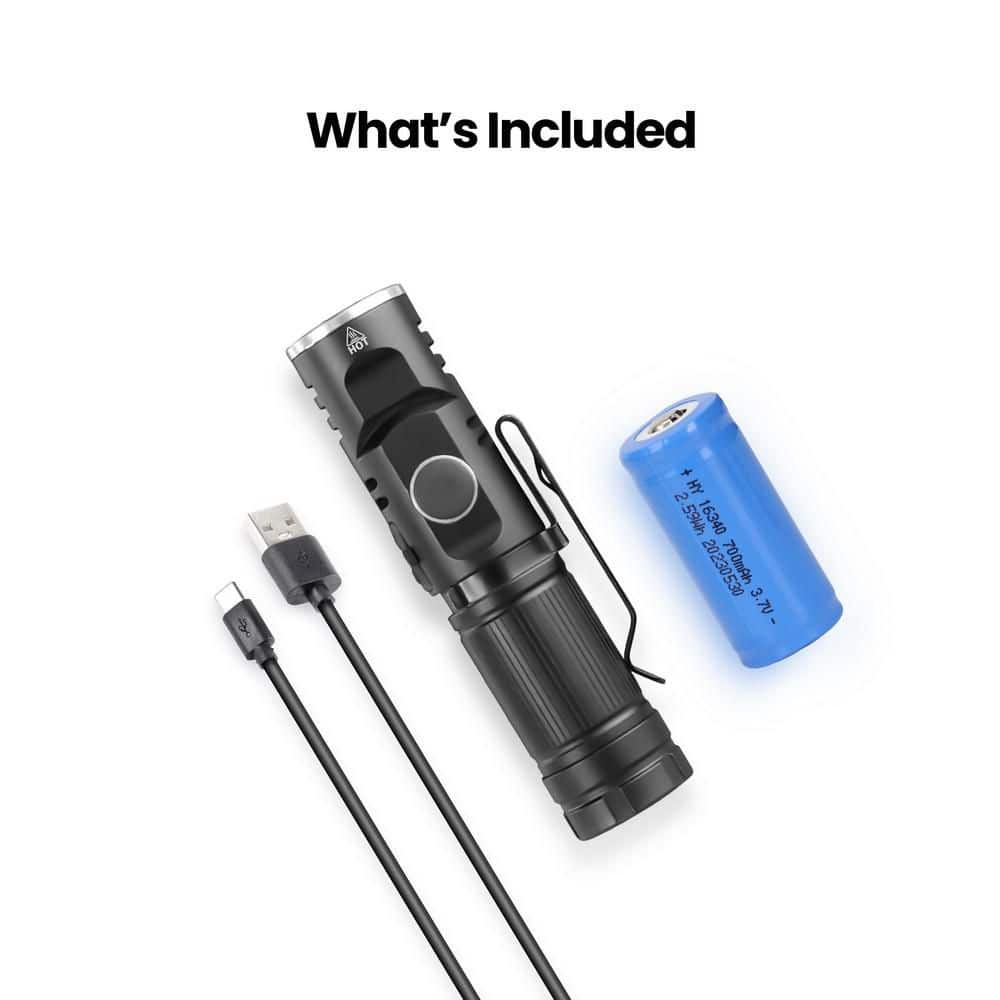 500 Lumens 3.8 in. Super Bright Pivot Head Rechargeable LED Flashlight with Magnetic Base and Clip (3-Pack) - Hercitys