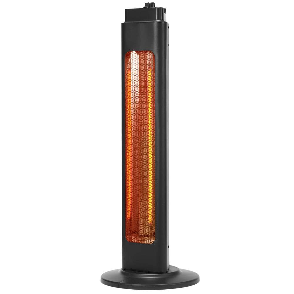 1500-Watt Infrared Heater with Oscillation, 2 Speeds and Timer, Outdoor/Indoor for Bedroom, Dining Room, Black, 31.5 in. - Hercitys