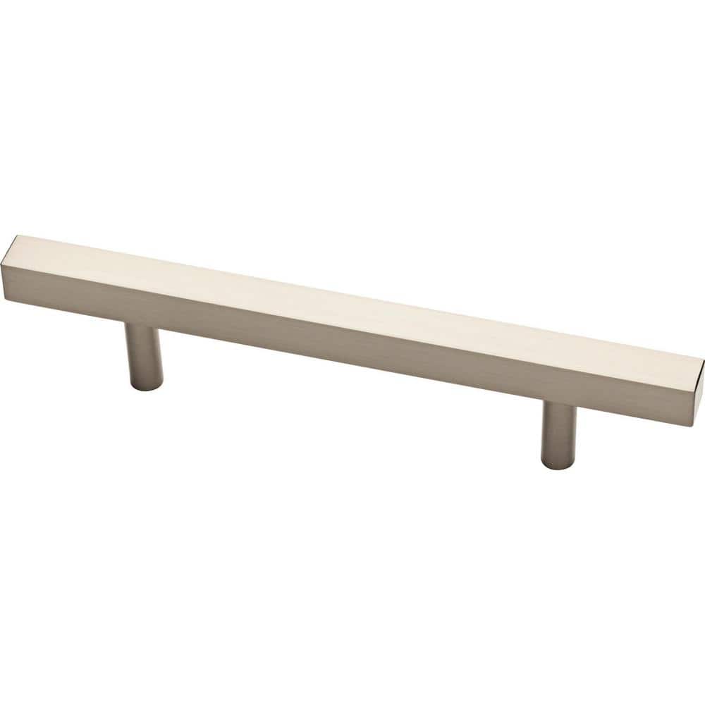 10-Pack Simple Square Bar 3-3/4 in. (96 mm) Modern Cabinet Drawer Pulls in Stainless Steel - Hercitys