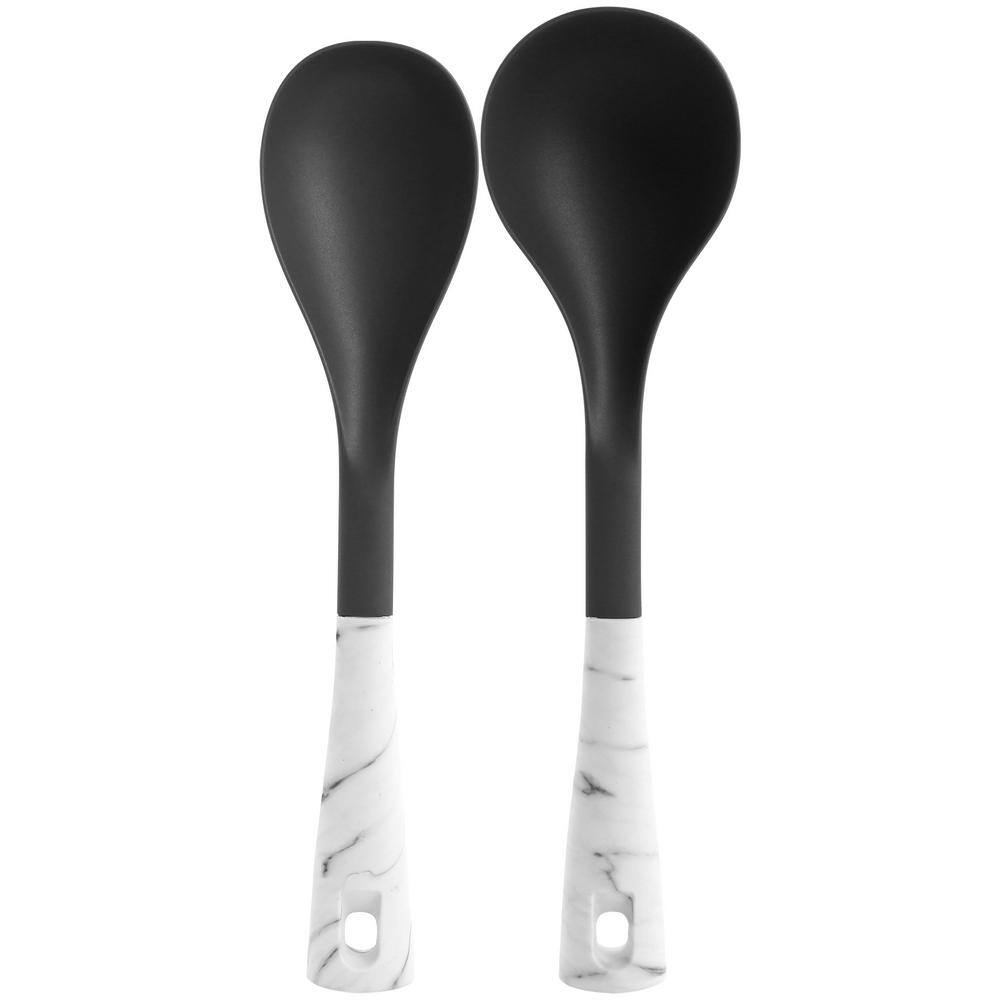 5-Piece Nylon Kitchen Tool Set in White Marble - Hercitys