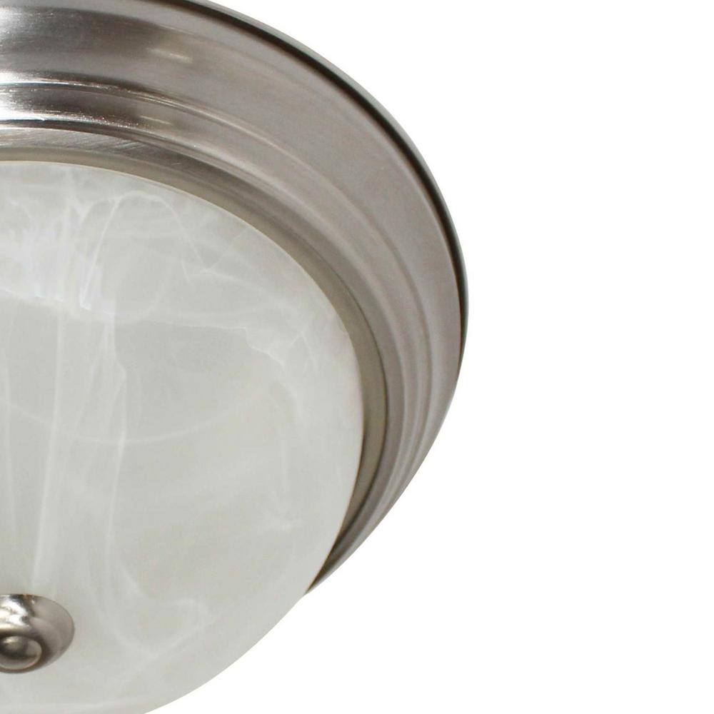 11 in. 1-Light Brushed Nickel LED Flush Mount - Hercitys