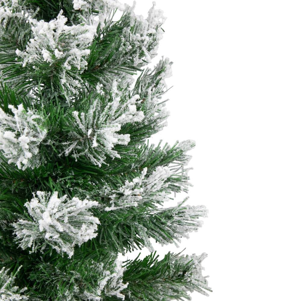 22 in. Flocked Pine Full Artificial Christmas Tree in Burlap Base, White, Unlit - Hercitys