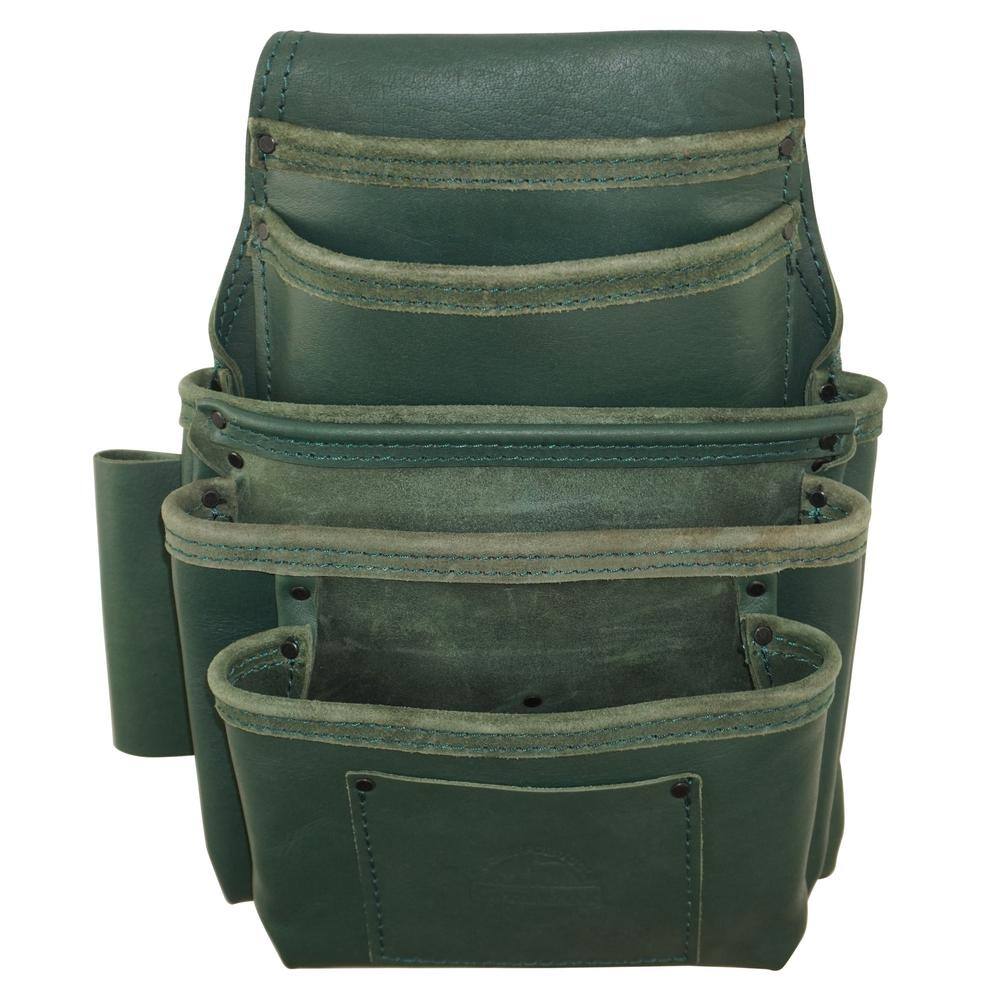 5-Pocket Leather Top Grain Oil Tanned Nail & Tool Pouch - Hercitys