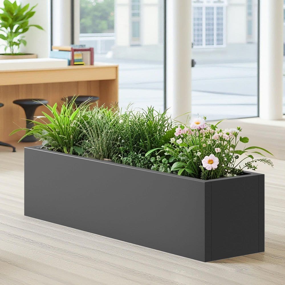 3 x 0.83 x 0.83 ft. Black Rectangular Metal Raised Garden Bed - Hercitys