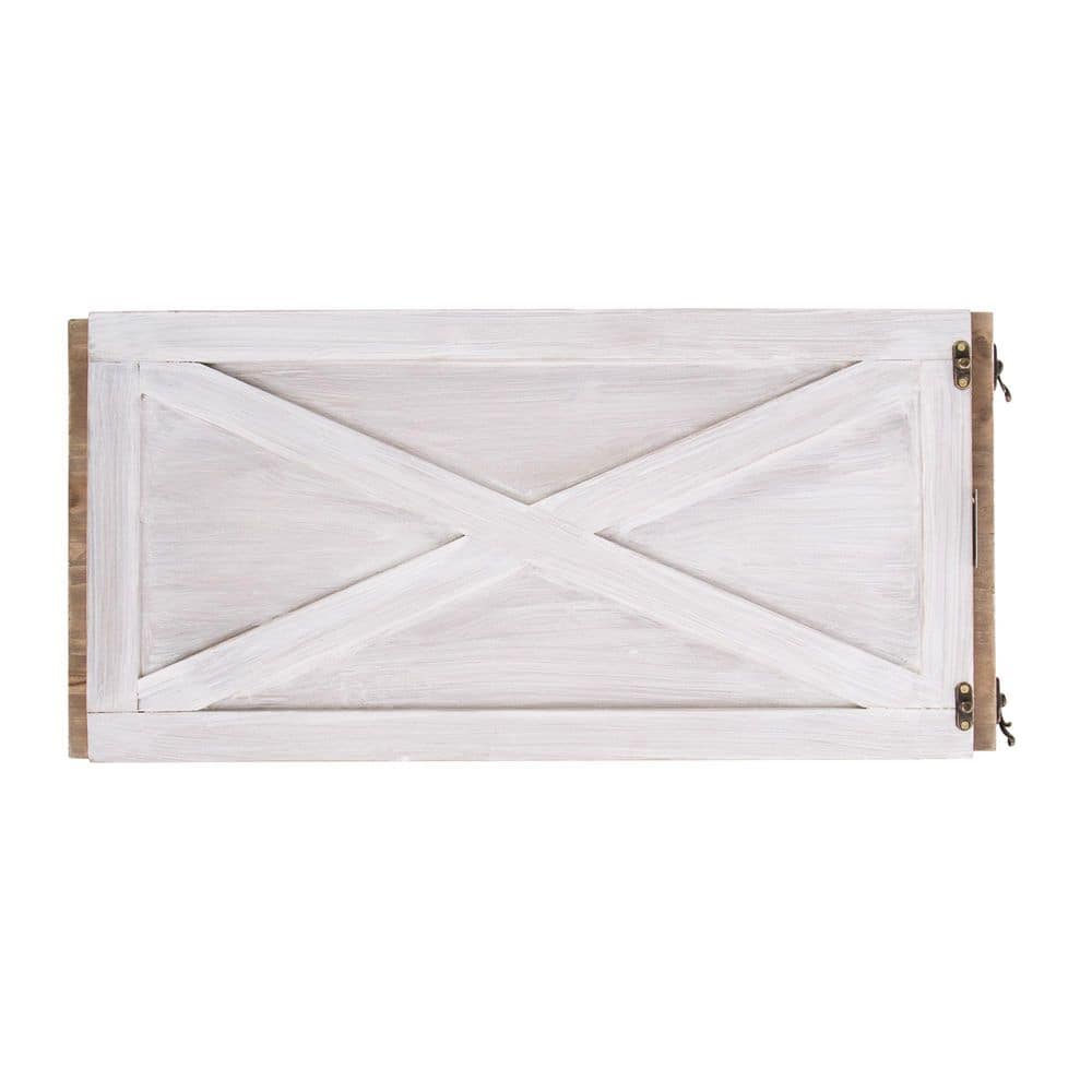 22.09 in. L Washed White Wooden Tree Collar (KD) - Hercitys