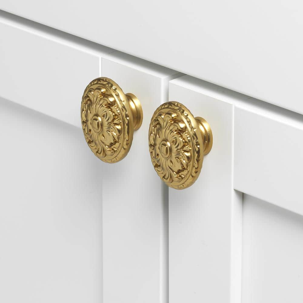 2 in. Brass Gold Finish Oval Cabinet Knob (10-Pack) - Hercitys