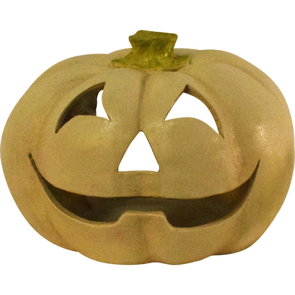 12.5 in. Dia Halloween Tabletop Jack-O-Lantern, Light Orange - Hercitys