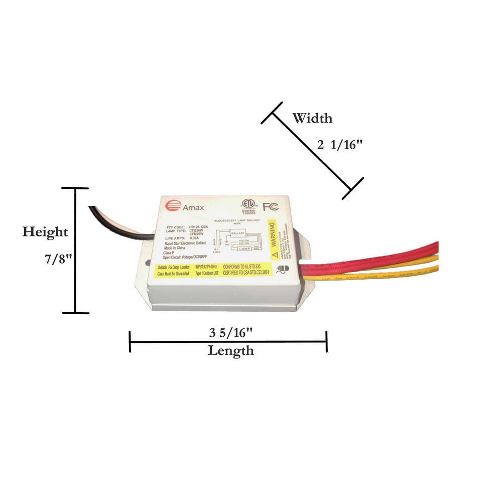 120-Volt 3.31 in. 1-PLC 26-Watt Electronic Ballast Lamp - Hercitys